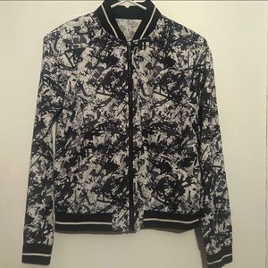 Steve Madden Bomber Windbreaker Athletic Jacket Women’s Small Black White Gray